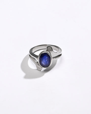 Elegant Blue Sapphire (Neelam) Ring – 925 Silver - 1151B