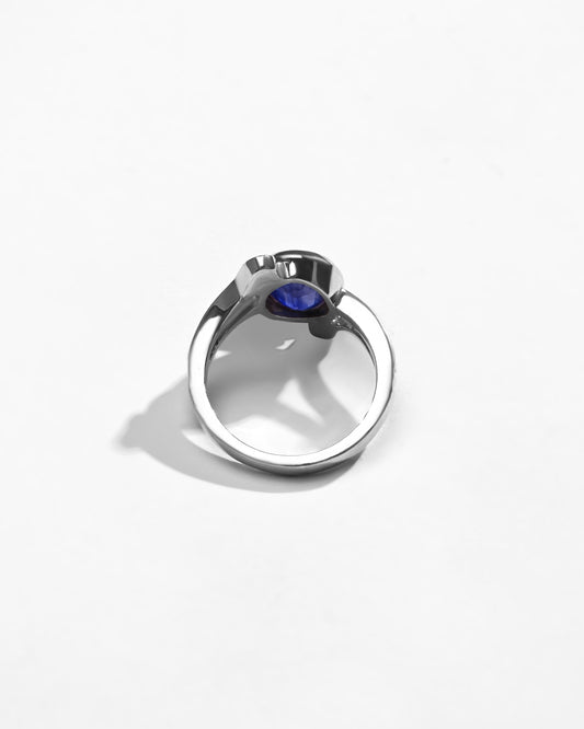 Elegant Blue Sapphire (Neelam) Ring – 925 Silver - 1151B