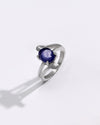 Statement Blue Sapphire (Neelam) Ring – 925 Silver - 1151N4