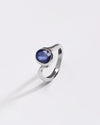 Deep Blue Sapphire (Neelam) Ring – 925 Silver - 1152B
