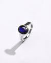 Classic Wear Blue Sapphire (Neelam) Ring – 925 Silver - #1203B Ov