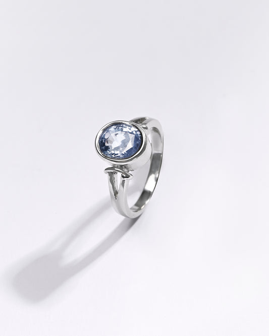 Premium Blue Sapphire (Neelam) Ring in 925 Silver - #1250B - Myra