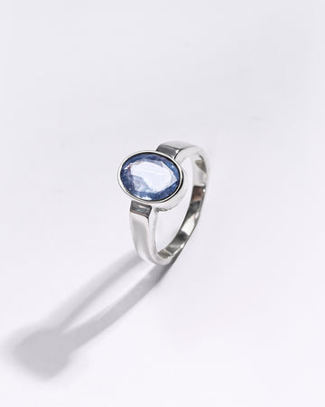 Premium Blue Sapphire (Neelam) Ring in 925 Silver - #1200BO3 - Myra