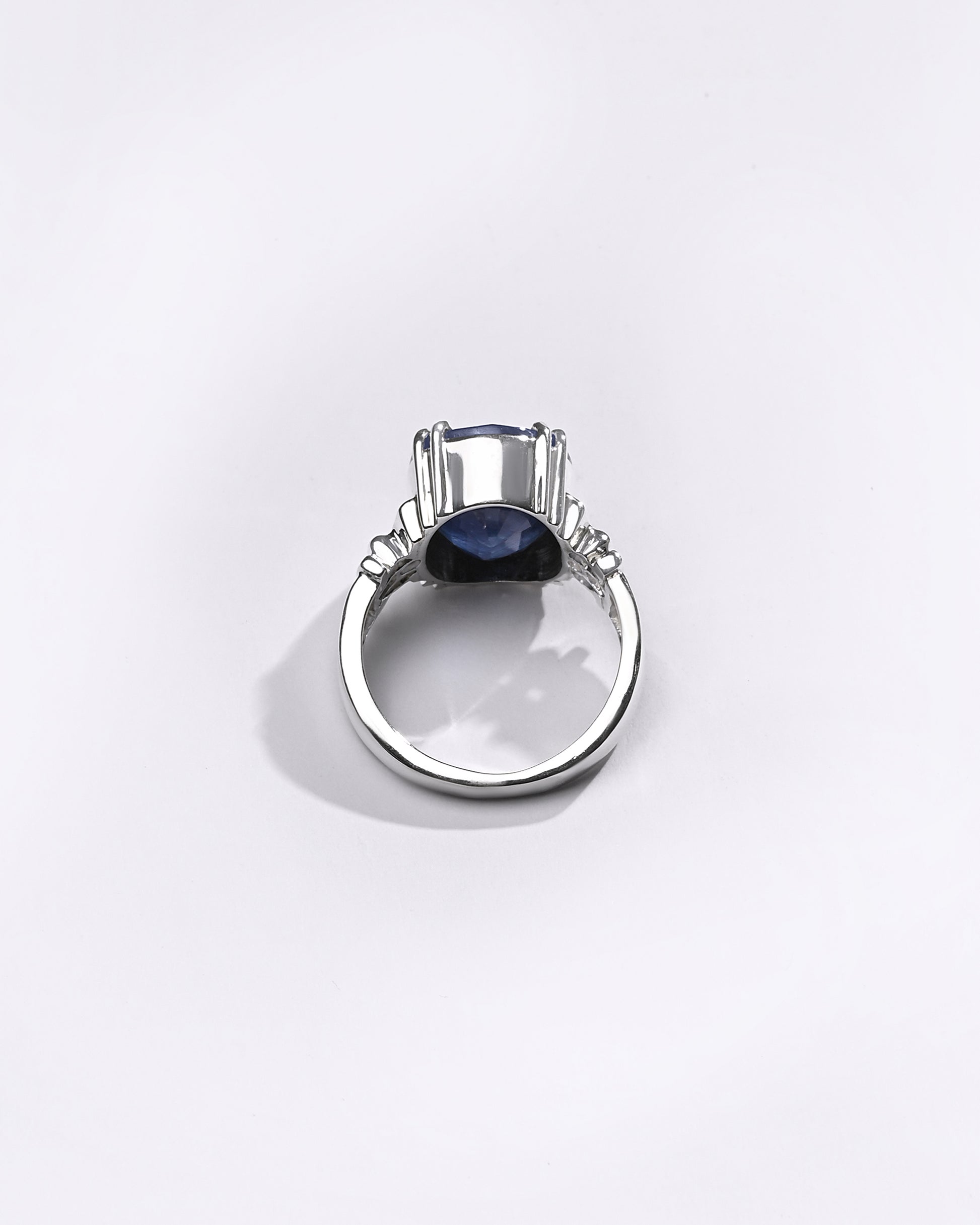 Premium Blue Sapphire (Neelam) Ring in 925 Silver - #1199NR8 - Myra