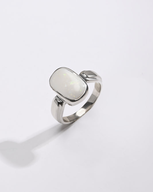 Opal (Doodhiya) Ring – 925 Silver Craftsmanship - #1101B F - Myra
