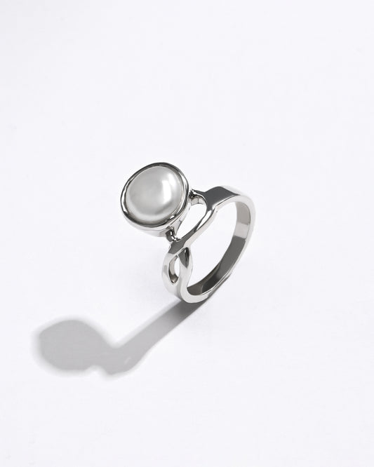 Pearl (Moti) Ring – 925 Silver Minimalist - #1110B