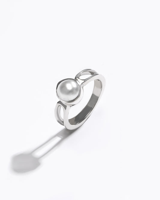 Certified Pearl (Moti) Ring – 925 Silver - #1112B