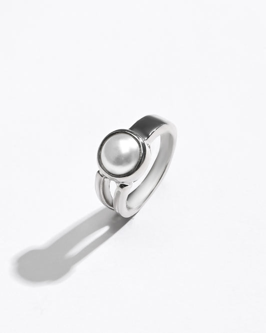 Natural Pearl (Moti) Ring – 925 Silver - #1125B