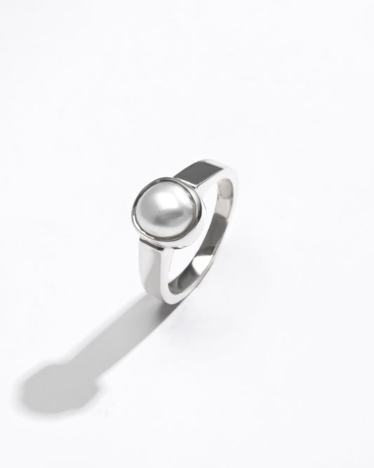 Statement Pearl (Moti) Ring – 925 Silver - #1203 R