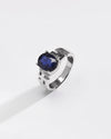 Focused Blue Sapphire (Neelam) Ring – 925 Silver - #1283N4