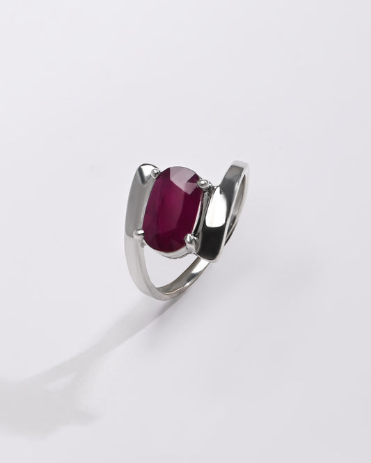 Stylish Ruby (Manik) Ring – 925 Silver - #1138N4