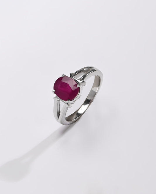 Essential Ruby (Manik) Ring – 925 Silver - #1148N4