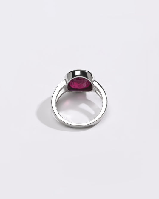 Classic Ruby (Manik) Ring – 925 Silver - #1150B
