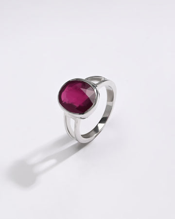 Classic Ruby (Manik) Ring – 925 Silver - #1150B