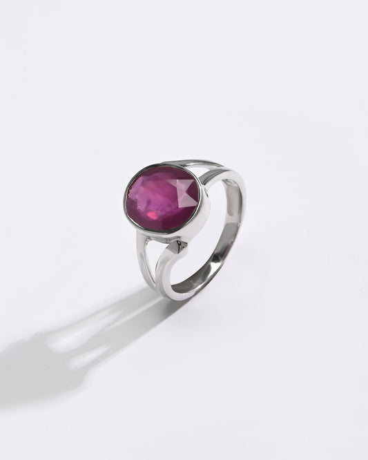 Elegant Ruby (Manik) Ring – 925 Silver - #1182B