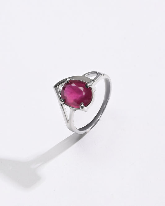 Luxe Ruby (Manik) Ring – 925 Silver - #1192N4