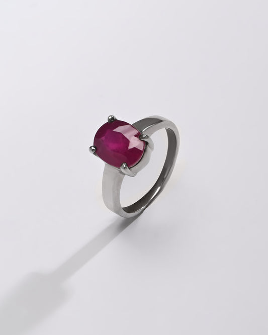 Premium Ruby (Manik) Ring – 925 Silver - #1200N4
