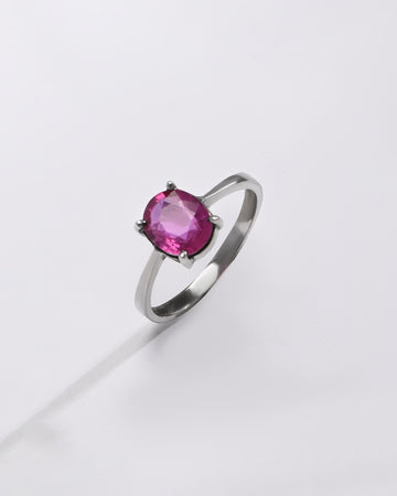 Bold Ruby (Manik) Ring – 925 Silver - #1216N4