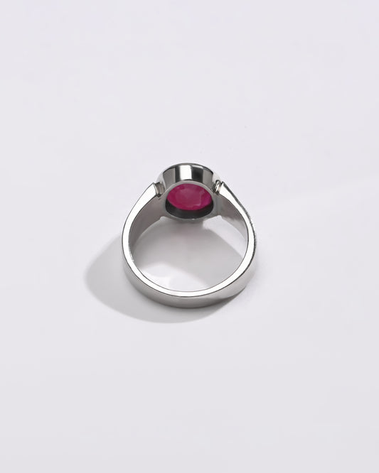 Statement Ruby (Manik) Ring – 925 Silver - #1224B