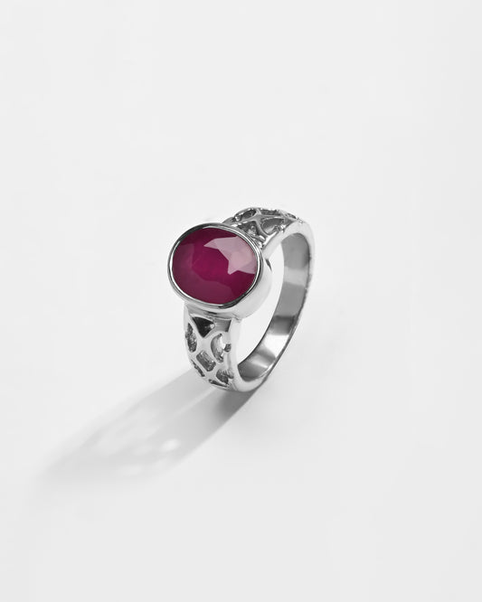 Rich Hue Ruby (Manik) Ring – 925 Silver - #1219B