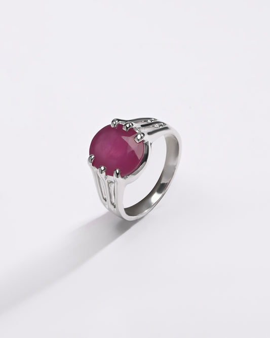 Luxury Ruby (Manik) Ring – 925 Silver - #1237N6
