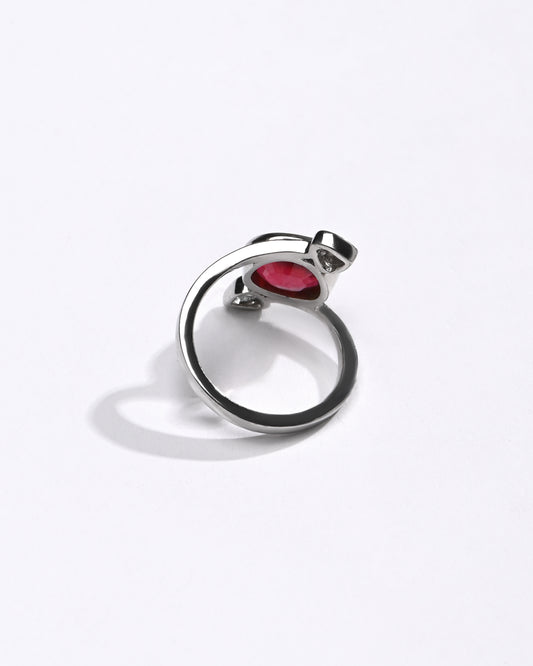 Refined Ruby (Manik) Ring – 925 Silver - #1273B