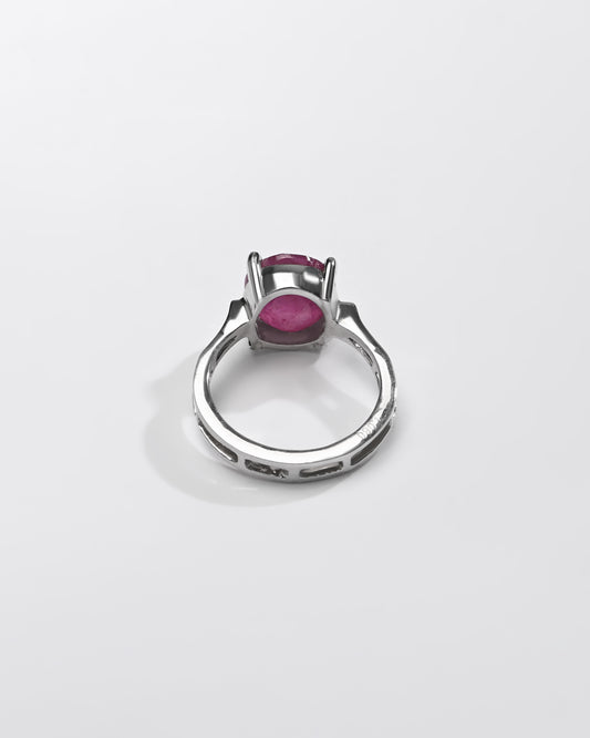 Designer Ruby (Manik) Ring – 925 Silver - #1281N4