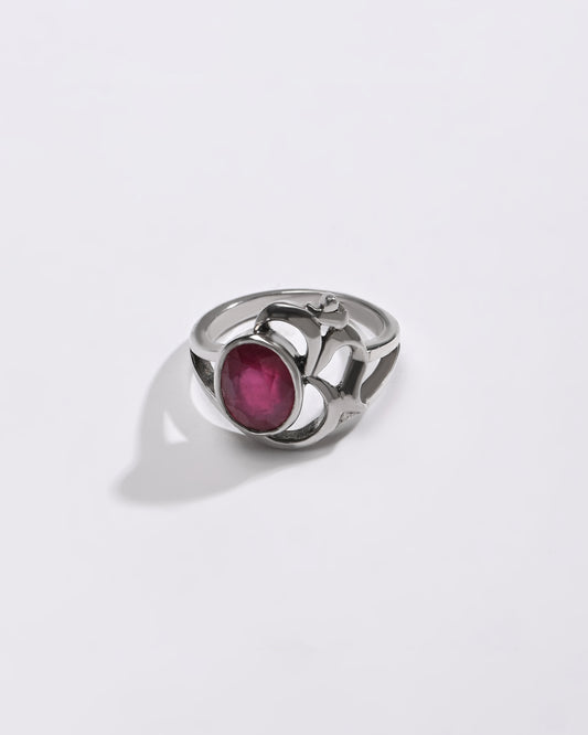 Pure Energy Ruby (Manik) Ring – 925 Silver - #1284B