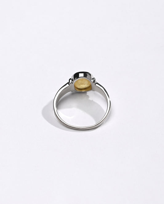 Classic Yellow Sapphire (Pukhraj) Ring – 925 Silver - #1134B