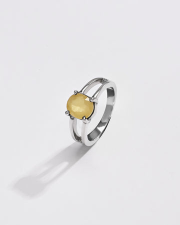 Daily Wear Yellow Sapphire (Pukhraj) Ring – 925 Silver - #1150N4