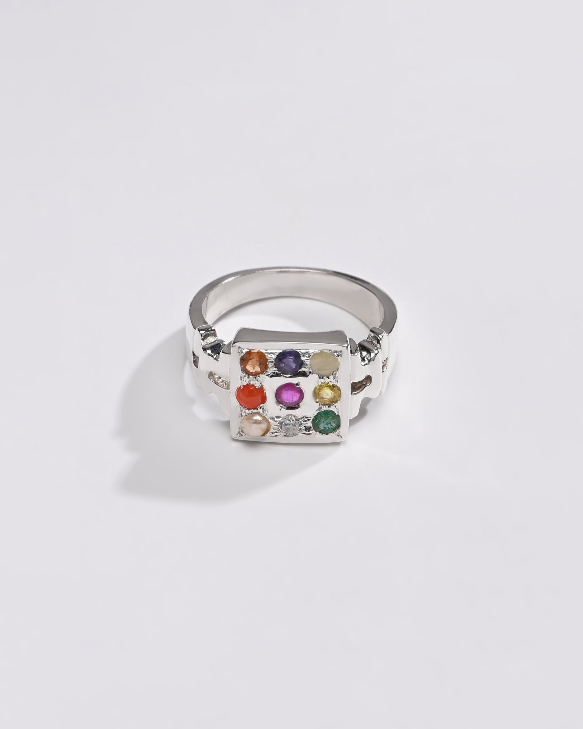 925 Silver Navratna (Navgrah) Ring - 1199 - Myra