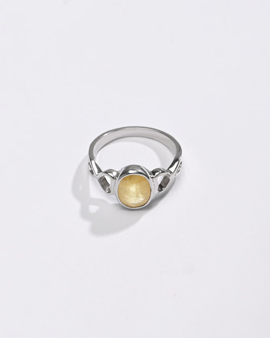 Royal Yellow Sapphire (Pukhraj) Ring – 925 Silver - #1220B