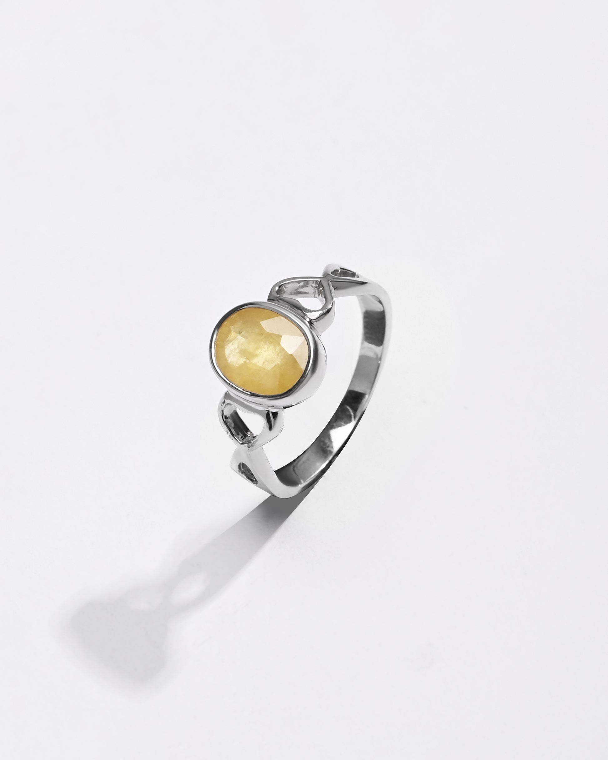 Royal Yellow Sapphire (Pukhraj) Ring – 925 Silver - #1220B - Myra