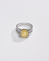 Bold Yellow Sapphire (Pukhraj) Ring – 925 Silver - #1237
