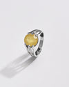 Bold Yellow Sapphire (Pukhraj) Ring – 925 Silver - #1237