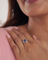 Natural Blue Sapphire (Neelam) Ring – 925 Silver - 1105B