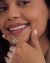 Yellow Sapphire (Pukhraj) Ring – Pure 925 Silver - #1192B