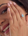 Natural Turquoise (Firoza) Ring – 925 Silver - #1192