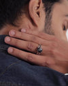 Chic Blue Sapphire (Neelam) Ring – 925 Silver - #1182N4