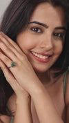 Elegant Green Emerald (Panna) Ring in 925 Silver – #1152