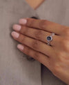Bold Blue Sapphire (Neelam) Ring – 925 Silver - 1149B