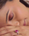 Designer Ruby (Manik) Ring – 925 Silver - #1281N4