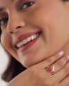 Smart Coral (Moonga) Ring – 925 Silver - #1192 Ov