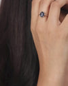 Radiant Blue Sapphire (Neelam) Ring in 925 Silver – #1218N4